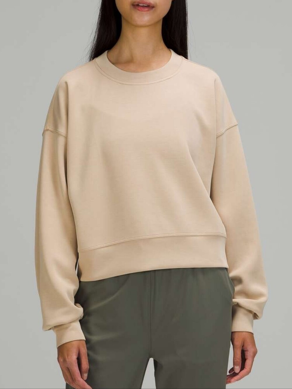 Lululemon Size S Perfectly Oversized Cropped Crew *Softstreme In Trench